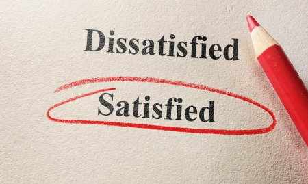 Customer marking satisfied in survey