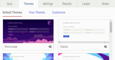 Grades being set on the results tab of the quiz maker